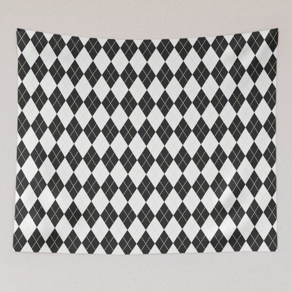 Item preview, The Charm of Monotone Black and White Argyle designed and sold by caladayart.
