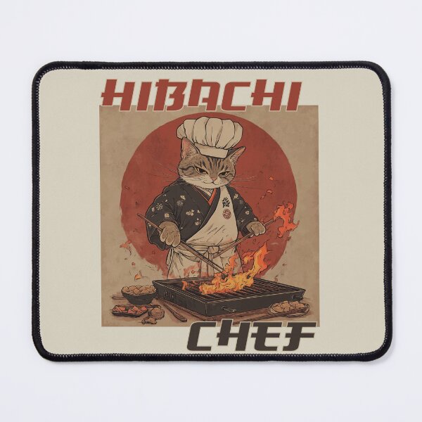 Item preview, Hibachi Chef Cat, Ukiyo-e Style designed and sold by Lichtisign.