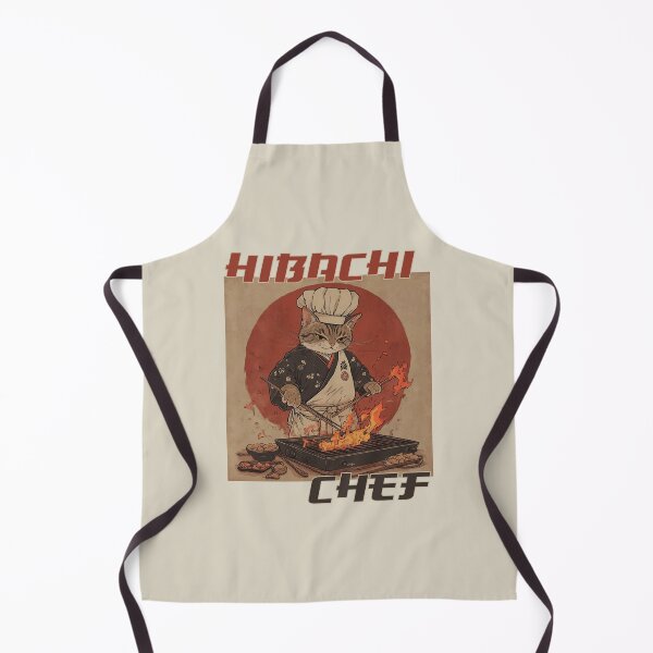Item preview, Hibachi Chef Cat, Ukiyo-e Style designed and sold by Lichtisign.