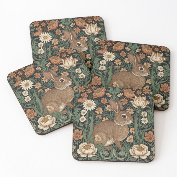 Item preview, Vintage Jungle rabbit – William Morris Style Botanical  designed and sold by svarupa.