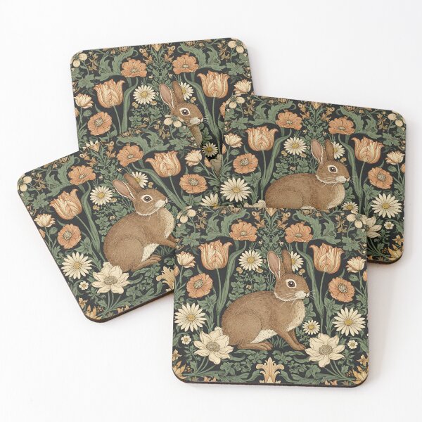 Item preview, Vintage Jungle rabbit – William Morris Style Botanical  designed and sold by svarupa.