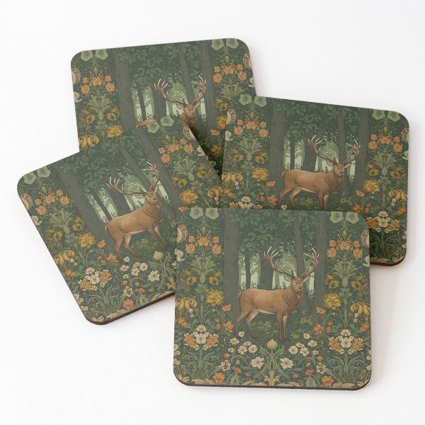 Item preview, Vintage Jungle Deer– William Morris Style Botanical  designed and sold by svarupa.