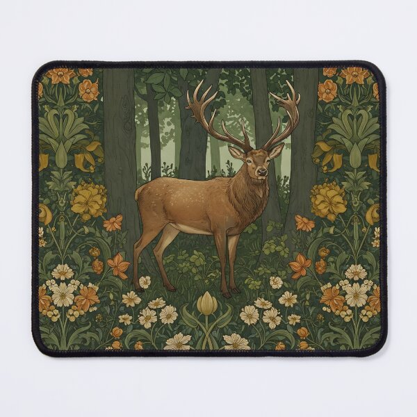 Item preview, Vintage Jungle Deer– William Morris Style Botanical designed and sold by svarupa.
