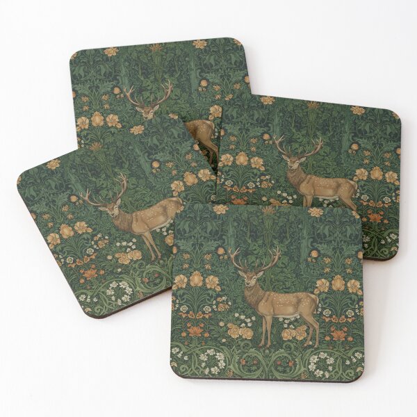 Item preview, Vintage Jungle Deer– William Morris Style Botanical  designed and sold by svarupa.