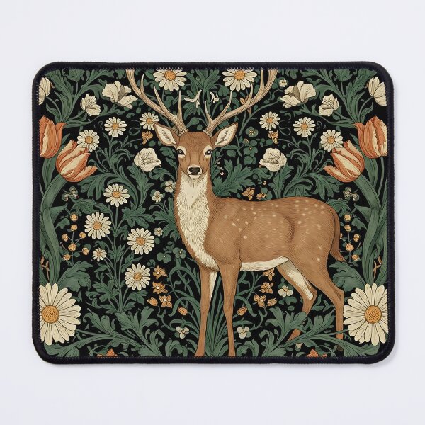 Item preview, Vintage Jungle Deer– William Morris Style Botanical designed and sold by svarupa.