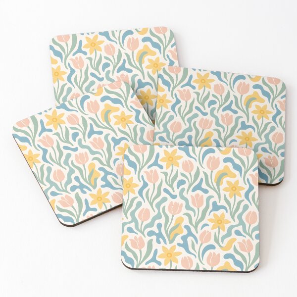 Item preview, Tulips & Daffodils | Retro Spring Bloom Pattern designed and sold by SeGoArtDesign.