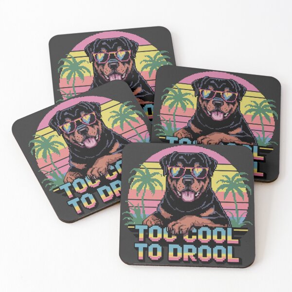Item preview, Too Cool to Drool - Miami Vice Rottweiler Pixel Art designed and sold by NaturePixel.