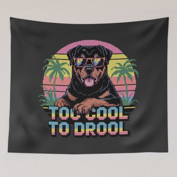 Item preview, Too Cool to Drool - Miami Vice Rottweiler Pixel Art designed and sold by NaturePixel.