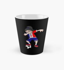 Croatia Football Dabbing Soccer Girl With Soccer Ball And National Flag Jersey Futbol Fan Design Tall Mug
