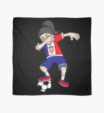 Croatia Football Dabbing Soccer Girl With Soccer Ball And National Flag Jersey Futbol Fan Design Scarf