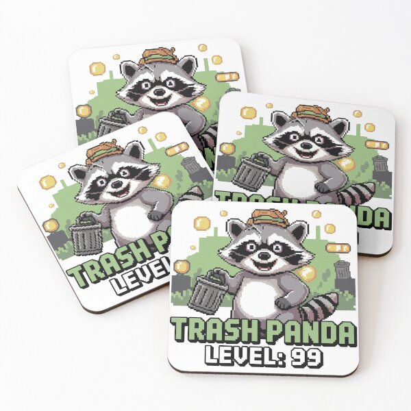 Item preview, Trash Panda Level 99 - Arcade Raccoon Pixel Art designed and sold by NaturePixel.