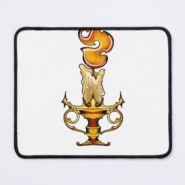 Item preview, Candle lit in a candlestick designed and sold by Tattoo Illustrations.