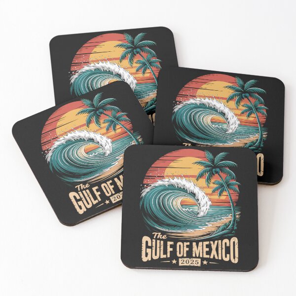 Item preview, The Gulf of Mexico Vintage Retro Sunset T-Shirt – Surf Wave & Palm Trees designed and sold by The Parallel X.