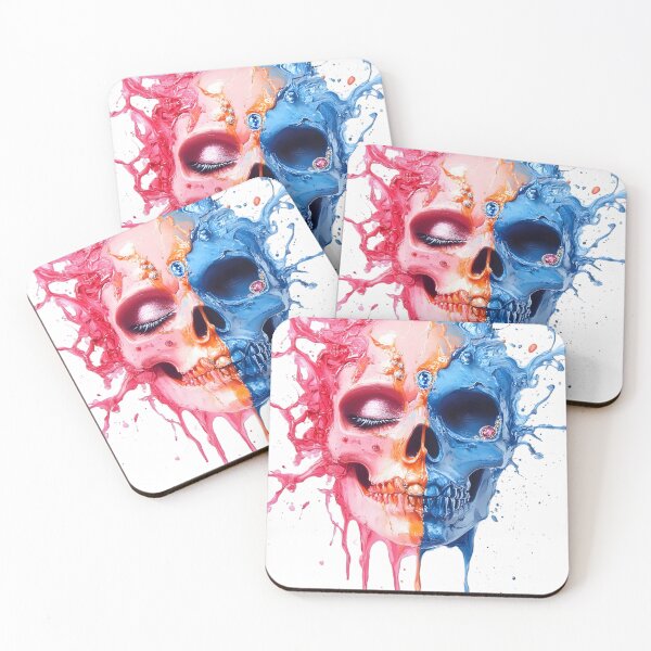 Item preview, Divine Divide: Glam Skull in Color Splash designed and sold by AI-Only Creations.