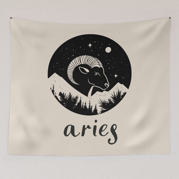 Item preview, Aries Zodiac Sign Celestial Ram Astrology Art designed and sold by TuncGK.