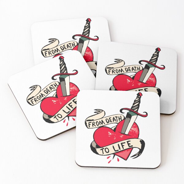 Item preview, heart dagger knife stab pierces from death life tattoo old school designed and sold by Achille3777.