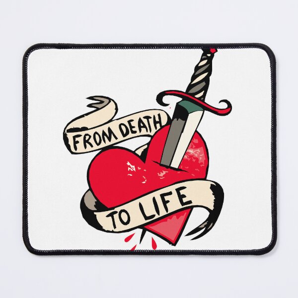 Item preview, heart dagger knife stab pierces from death life tattoo old school designed and sold by Achille3777.