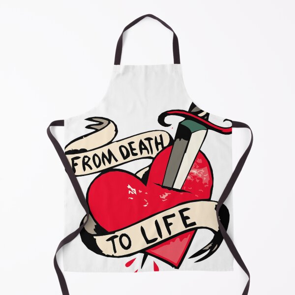 Item preview, heart dagger knife stab pierces from death life tattoo old school designed and sold by Achille3777.