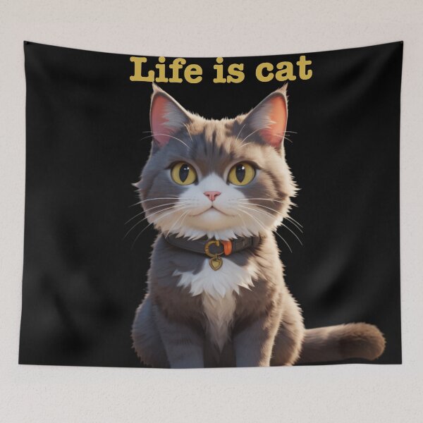 Item preview,  Life is Cat A Cute and Adorable Feline Illustration designed and sold by Life is cat.