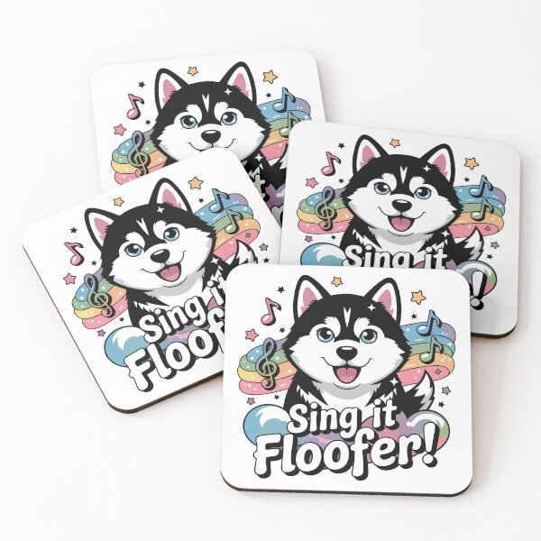 Item preview, Sing It, Floofer! - Kawaii Husky Howling with Musical Notes designed and sold by WildlifeInc.