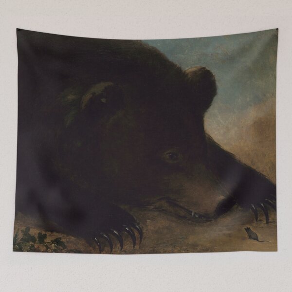 Item preview, Grizzly Bear and Mouse – Moody Vintage Animal Artwork | Rustic Frontier Wildlife Design designed and sold by trajeado14.