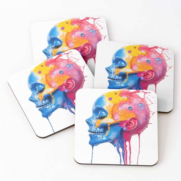 Item preview, Painted Grace: Smiling Skull in Gemstone Drip designed and sold by AI-Only Creations.
