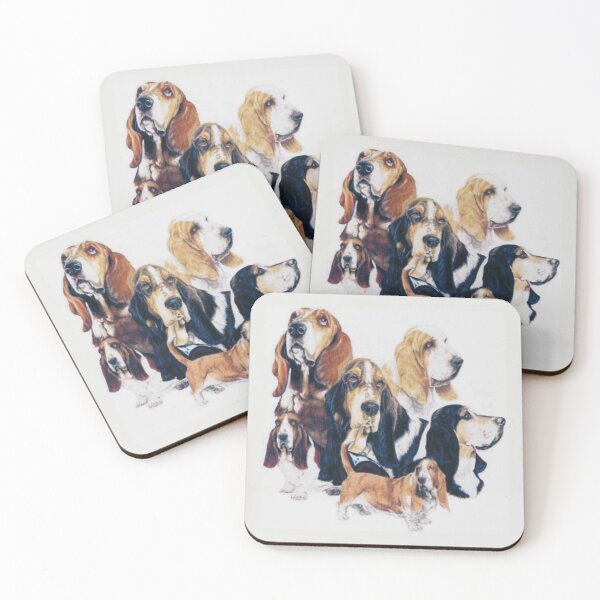 Item preview, Basset Hound Montage designed and sold by BarbBarcikKeith.