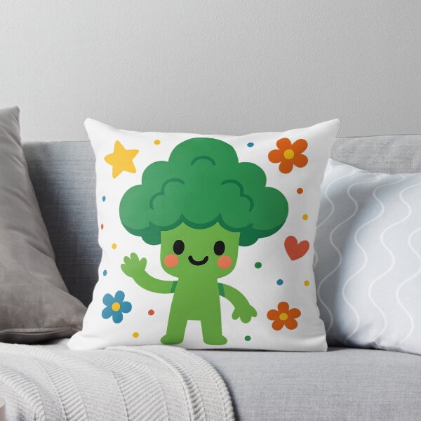 Item preview, Happy Kawaii Broccoli Waving Hello – Cute Green Vegetable Friend for Kids and Veggie Fans designed and sold by zeecharmtee.