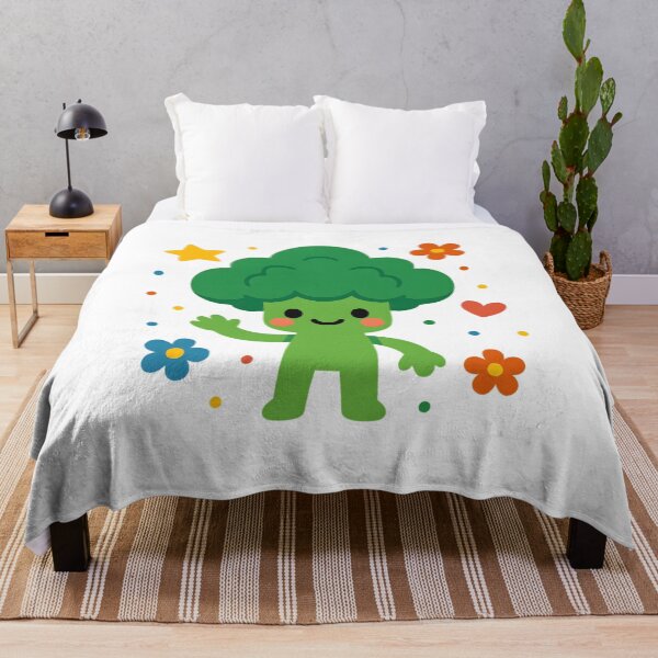 Item preview, Happy Kawaii Broccoli Waving Hello – Cute Green Vegetable Friend for Kids and Veggie Fans designed and sold by zeecharmtee.