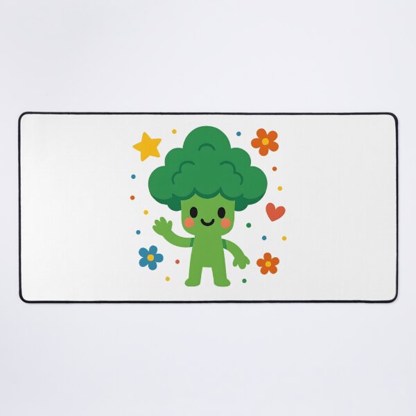 Item preview, Happy Kawaii Broccoli Waving Hello – Cute Green Vegetable Friend for Kids and Veggie Fans designed and sold by zeecharmtee.