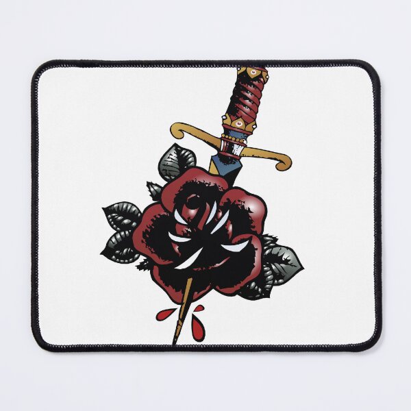 Item preview, rose flower knife dagger stab pierces old school tattoo designed and sold by Achille3777.