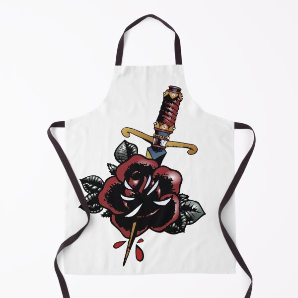 Item preview, rose flower knife dagger stab pierces old school tattoo designed and sold by Achille3777.