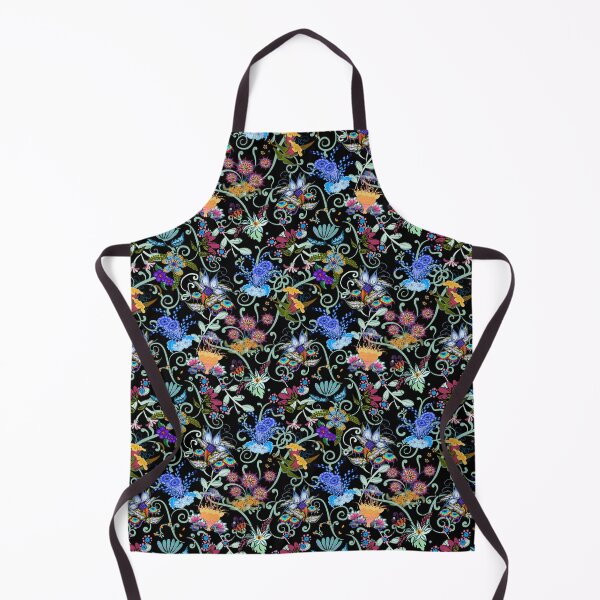Item preview, Fairyland Flowers Boho Beauties on Black Background designed and sold by CheriesArt.