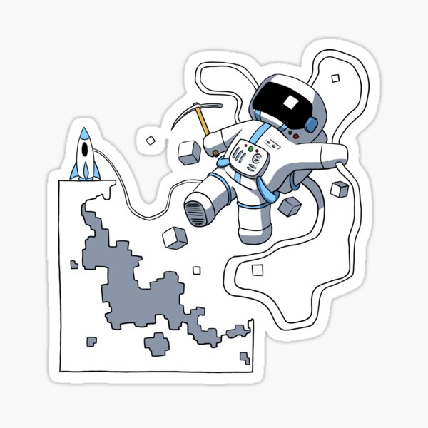 Space Miner - Blue Sticker