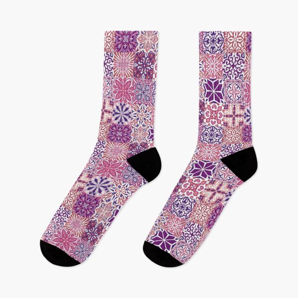 Item preview, Azuleo tiles in pink and purple designed and sold by EllilaDesigns.