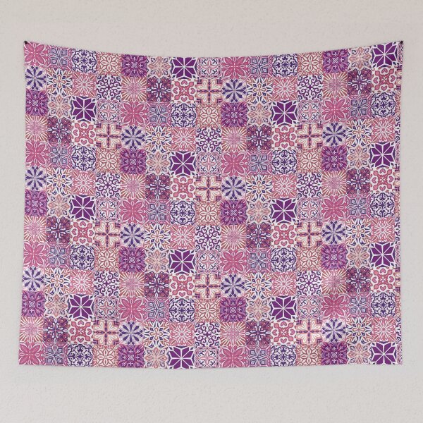 Item preview, Azuleo tiles in pink and purple designed and sold by EllilaDesigns.