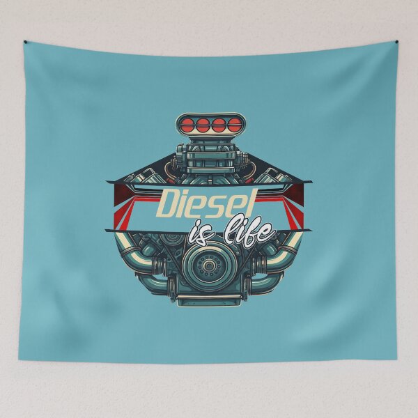 Item preview, Diesel is Life - Engine Mechanic Car Art designed and sold by ZYRAN Designs Studio.
