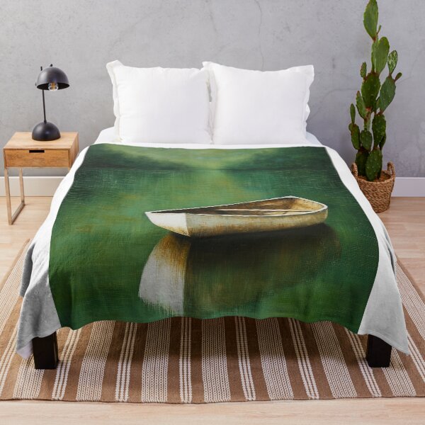 Item preview, "Serene Rowboat on Emerald Lake – Peaceful Nature Art" designed and sold by AchaRat.