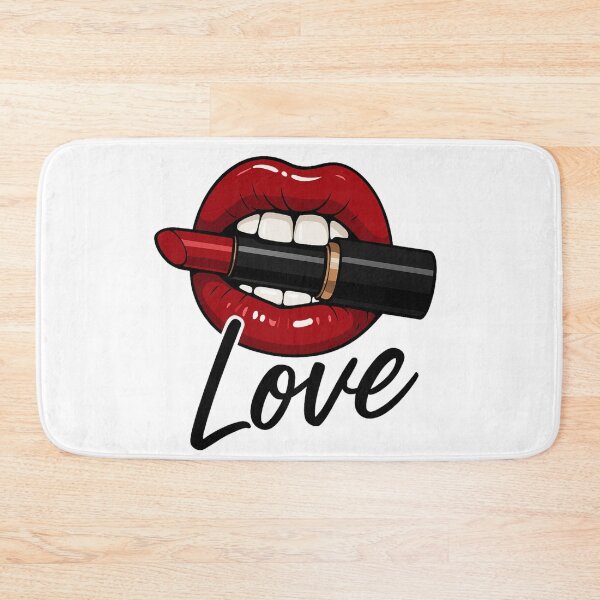 Item preview, "Sensual Lips Biting a Lipstick – Glamour and Fashion Design" designed and sold by Mim's création .