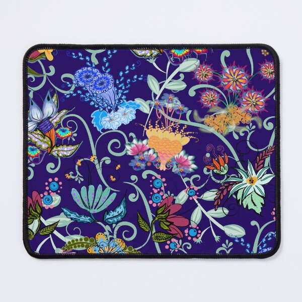 Item preview, Fairyland Flowers Boho Beauties on Blue Background designed and sold by CheriesArt.