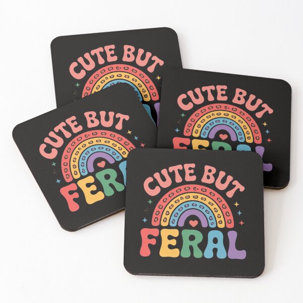 Item preview, Rainbow 'Cute but Feral' Typography Design designed and sold by WHDProduction45.