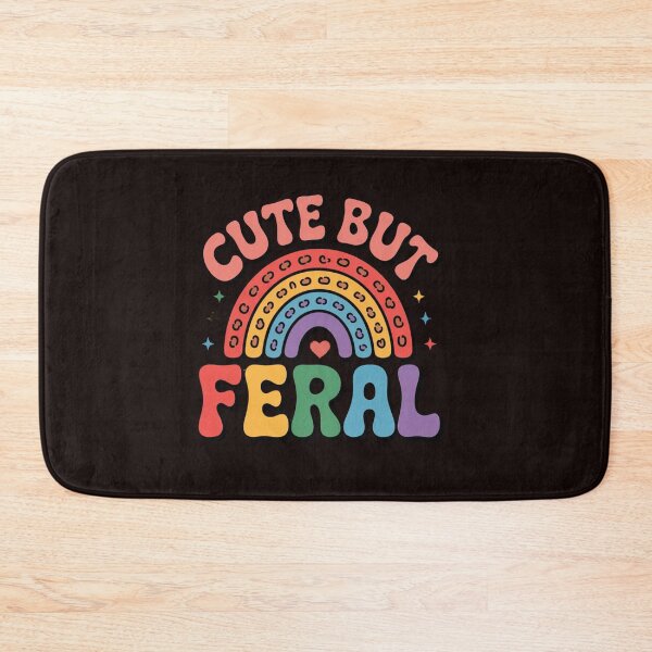 Item preview, Rainbow 'Cute but Feral' Typography Design designed and sold by WHDProduction45.