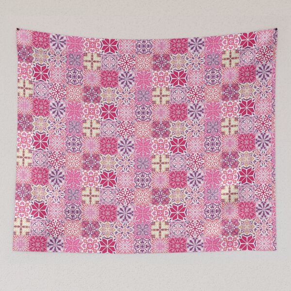 Item preview, Azuleo tiles in Magenta and purple designed and sold by EllilaDesigns.