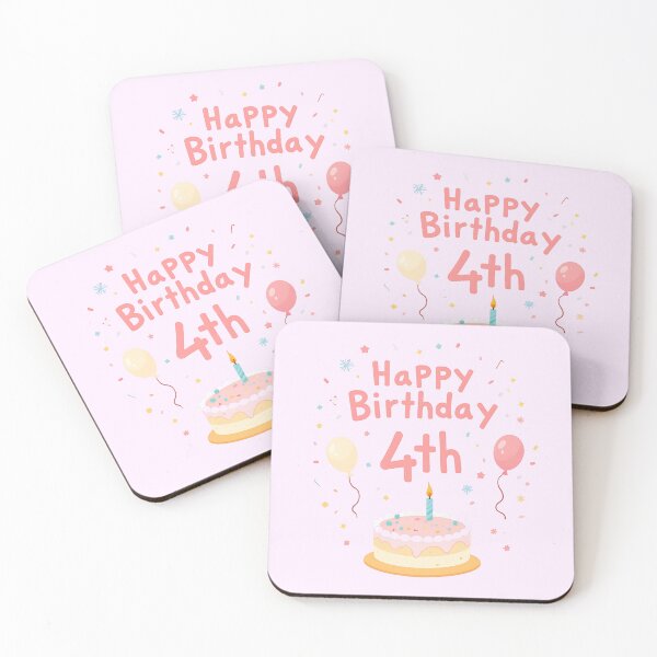 Item preview, Pastel Happy 4th Birthday designed and sold by Itsheartshop.