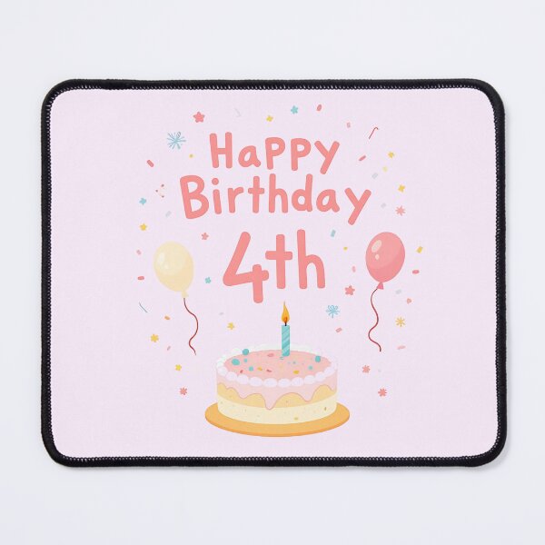 Item preview, Pastel Happy 4th Birthday designed and sold by Itsheartshop.