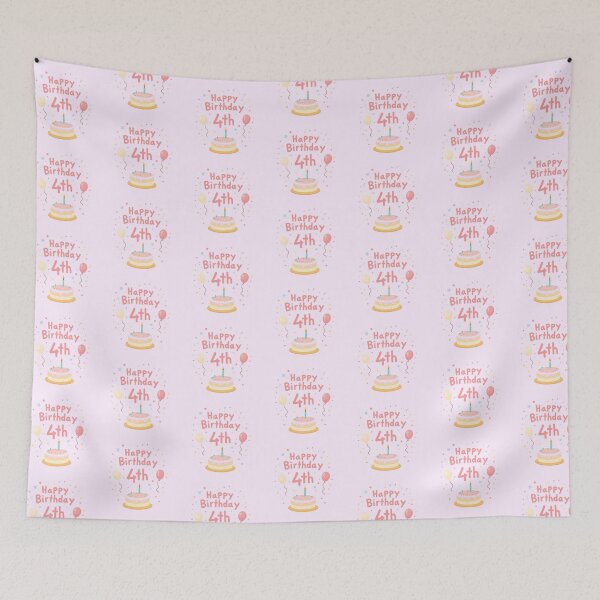 Item preview, Pastel Happy 4th Birthday designed and sold by Itsheartshop.