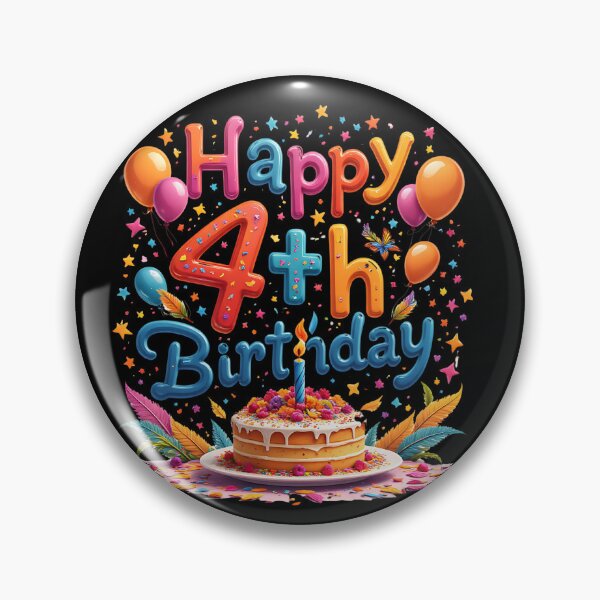 Item preview, Vibrant Happy 4th Birthday designed and sold by Itsheartshop.