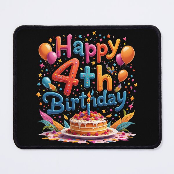 Item preview, Vibrant Happy 4th Birthday designed and sold by Itsheartshop.
