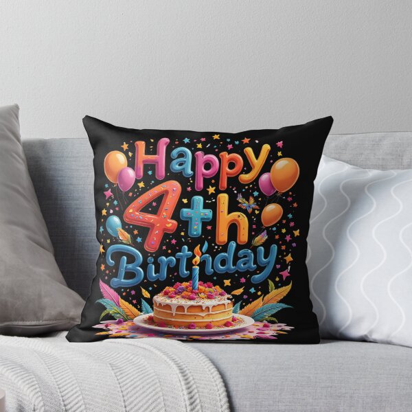 Item preview, Vibrant Happy 4th Birthday designed and sold by Itsheartshop.