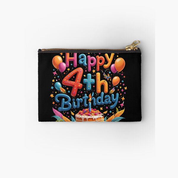 Item preview, Vibrant Happy 4th Birthday designed and sold by Itsheartshop.